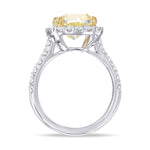 Fancy Yellow Cushion Diamond Halo Ring