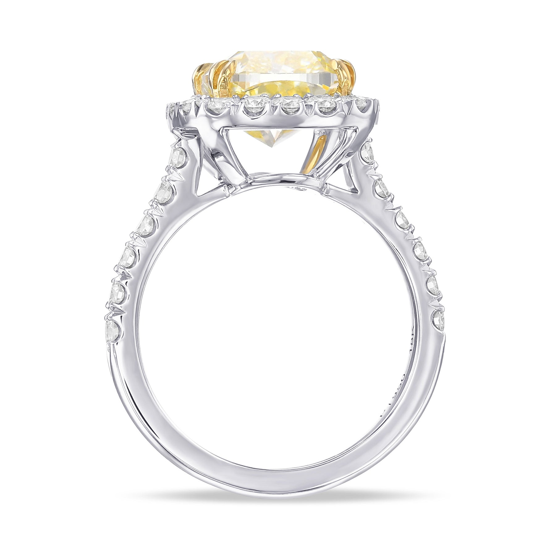 Fancy Yellow Cushion Diamond Halo Ring