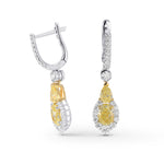 Extraordinary Fancy Yellow Drop Diamond Earrings