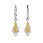 Extraordinary Fancy Yellow Drop Diamond Earrings