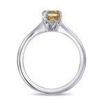 Fancy Deep Brownish Yellow Emerald Diamond Solitaire Ring