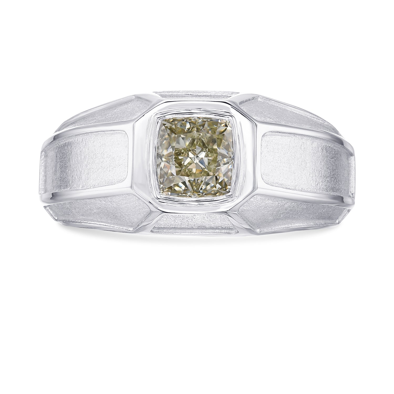 Q-R Cushion Gents Diamond Graduated Band Ring