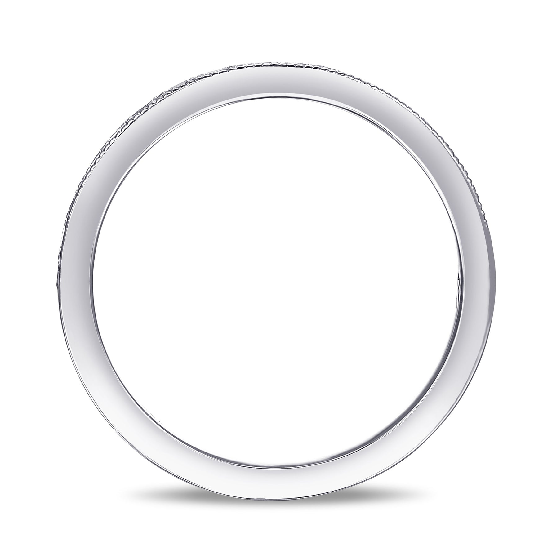 Millgrain Half Eternity Diamond Ring