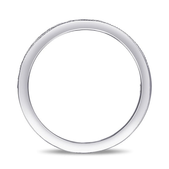 Millgrain Half Eternity Diamond Ring