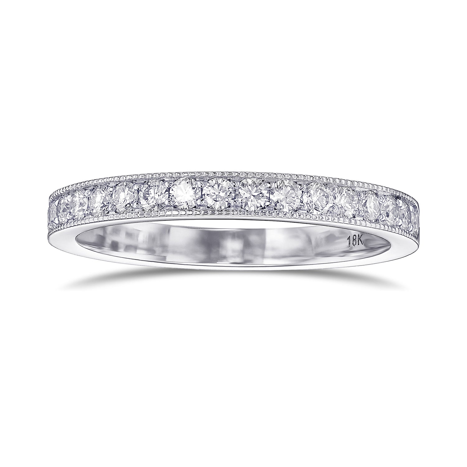 Millgrain Half Eternity Diamond Ring