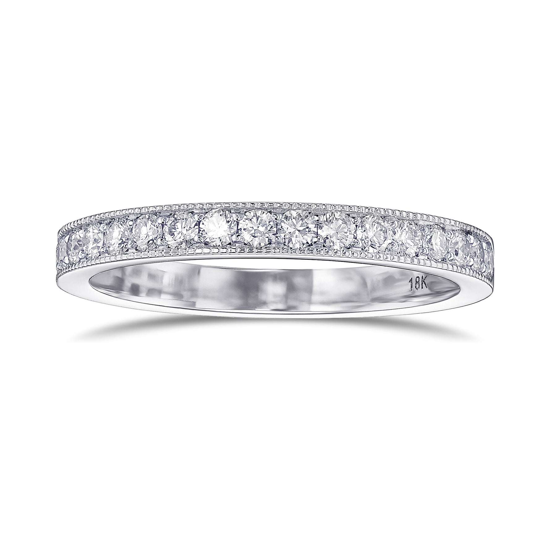 Millgrain Half Eternity Diamond Ring