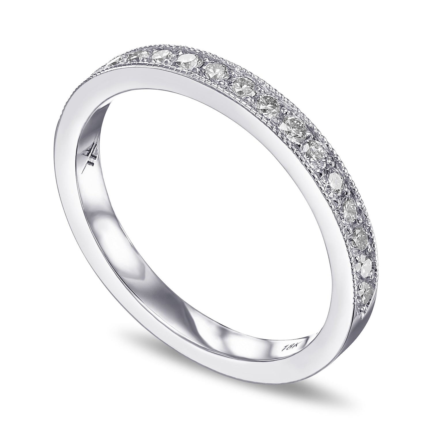 Millgrain Half Eternity Diamond Ring