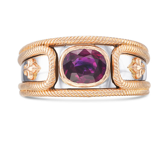 Oval Pigeon Blood Burmese Ruby Men's Ring