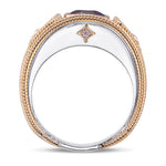 Oval Pigeon Blood Burmese Ruby Men's Ring