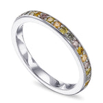 Multicolored Diamond Stackable Band Ring