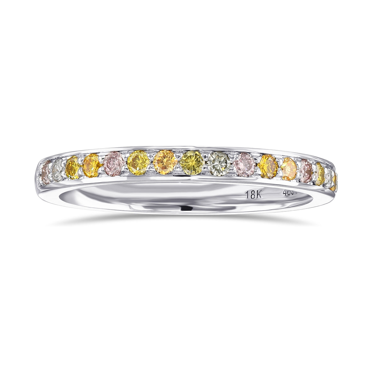 Multicolored Diamond Stackable Band Ring