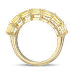 Fancy Intense Yellow Asscher-cut 7 Stone Diamond Ring