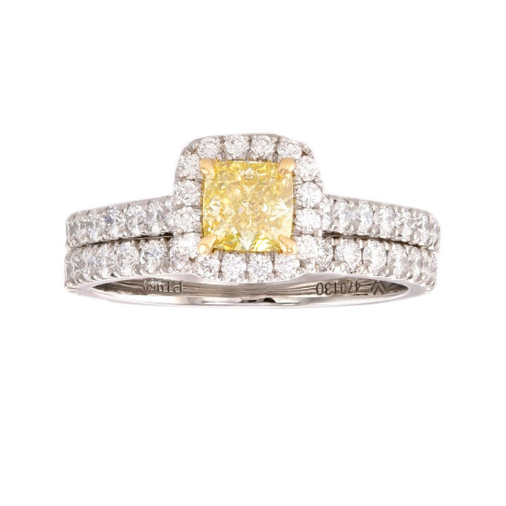Fancy Yellow Diamond Engagement & Wedding Ring Set