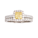 Fancy Yellow Diamond Engagement & Wedding Ring Set
