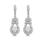 Round Brilliant Halo Diamond Drop Earrings 