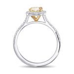 Fancy Yellow Cushion Halo Diamond Ring