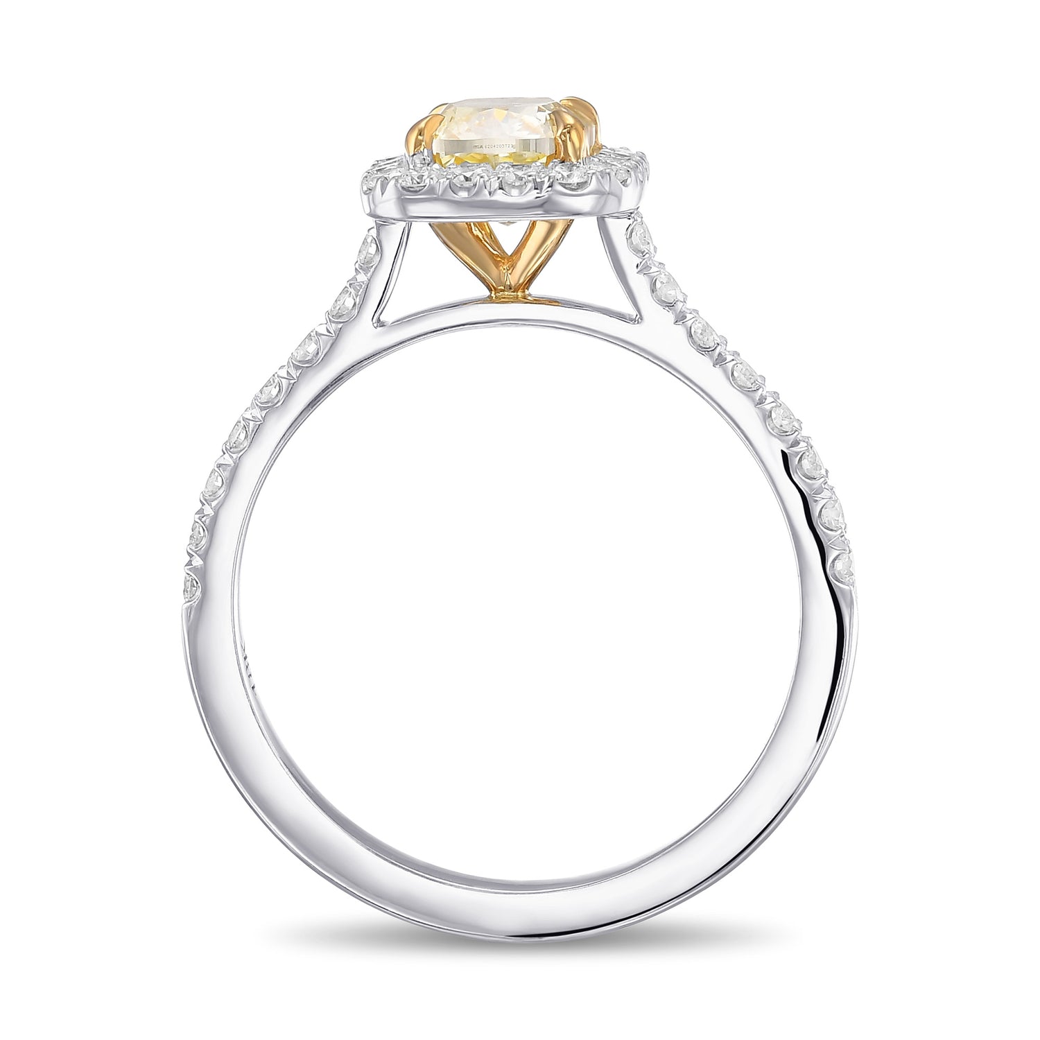 Fancy Yellow Cushion Halo Diamond Ring