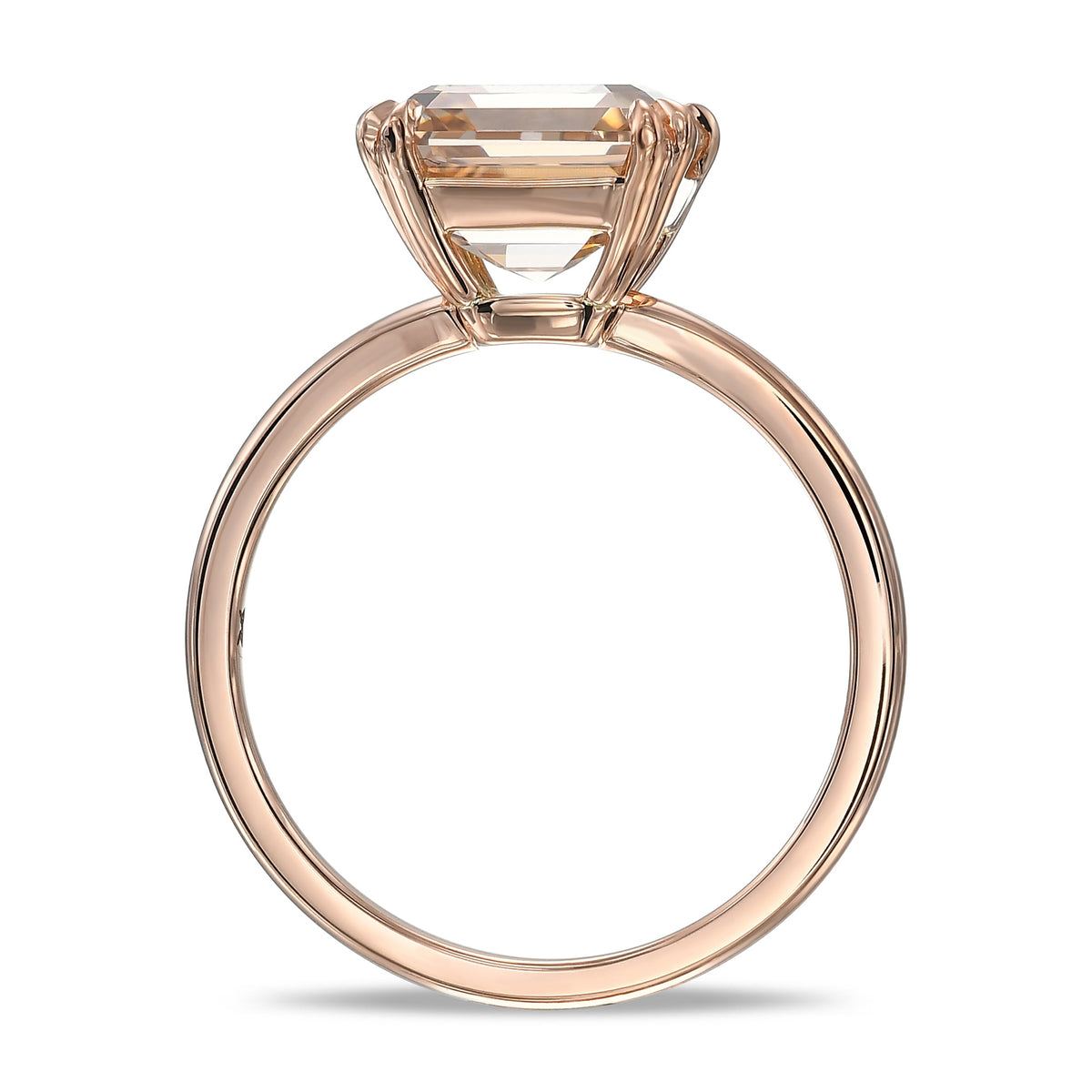 Fancy Brown Yellow Asscher Solitaire Diamond Ring