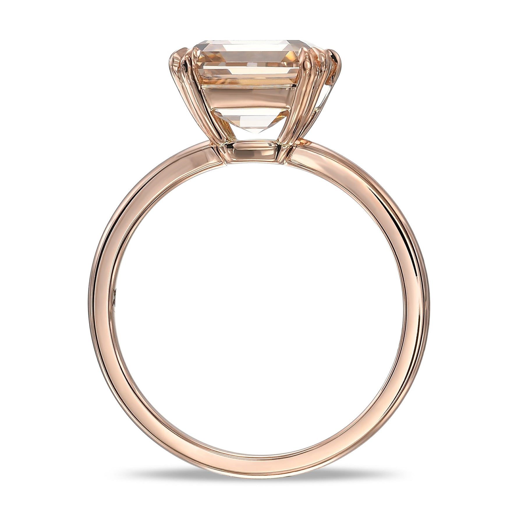 Fancy Brown Yellow Asscher Solitaire Diamond Ring