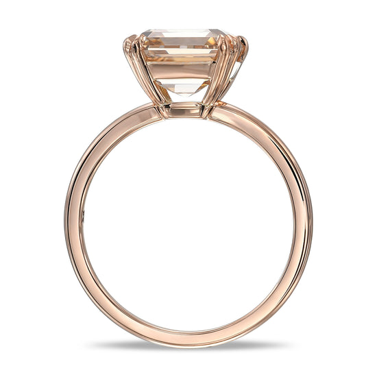 Fancy Brown Yellow Asscher Solitaire Diamond Ring