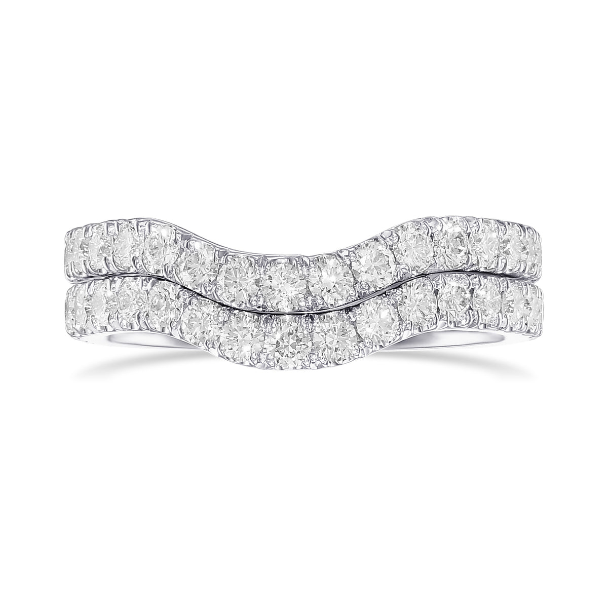 2 Contoured Diamond Wedding Bands