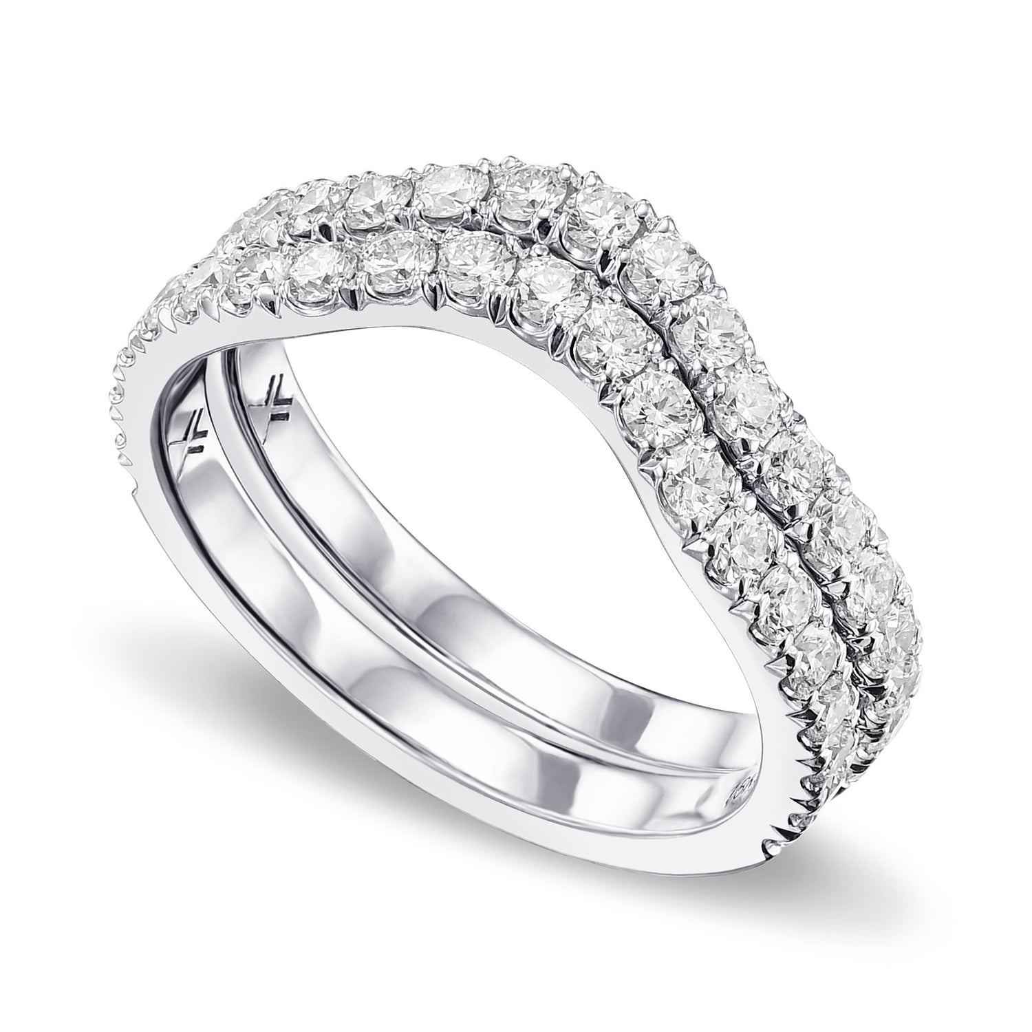 2 Contoured Diamond Wedding Bands