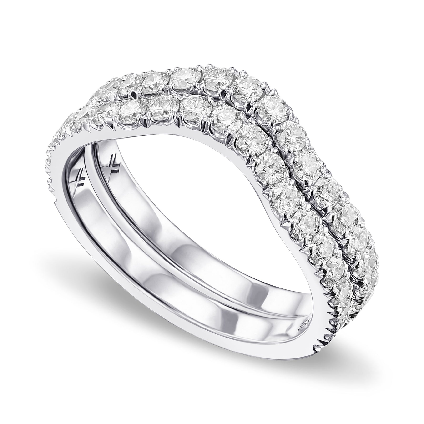 2 Contoured Diamond Wedding Bands