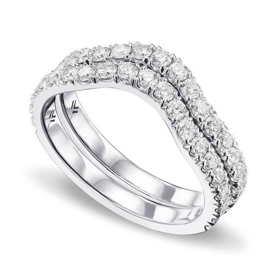 2 Contoured Diamond Wedding Bands