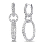  Colorless Drop Hoop Diamond Earrings
