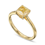 Fancy Yellow Cushion Solitaire Ring