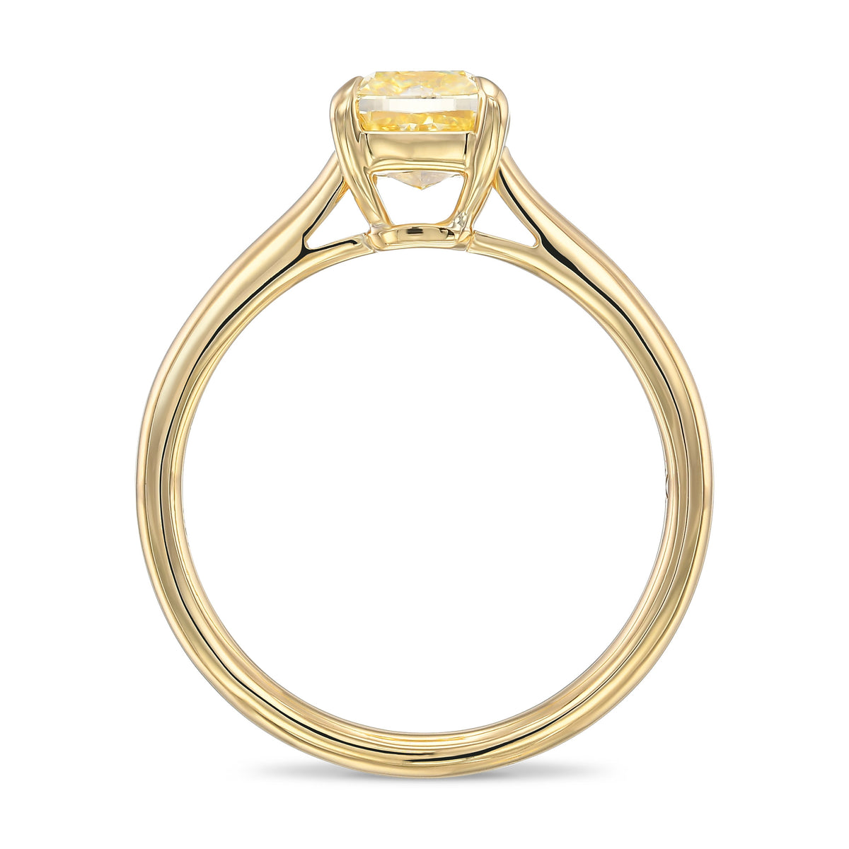 Fancy Yellow Cushion Solitaire Ring