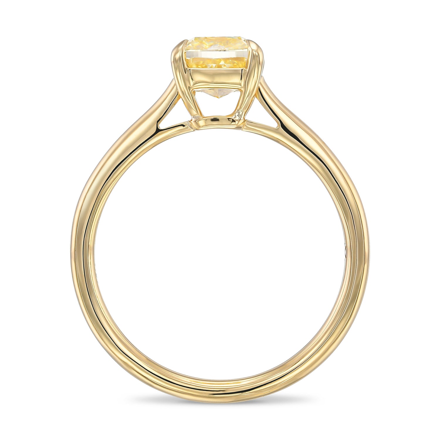 Fancy Yellow Cushion Solitaire Ring