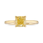 Fancy Yellow Cushion Solitaire Ring