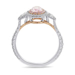 Extraordinary Argyle Fancy Intense Pink Oval Diamond Double Halo Ring