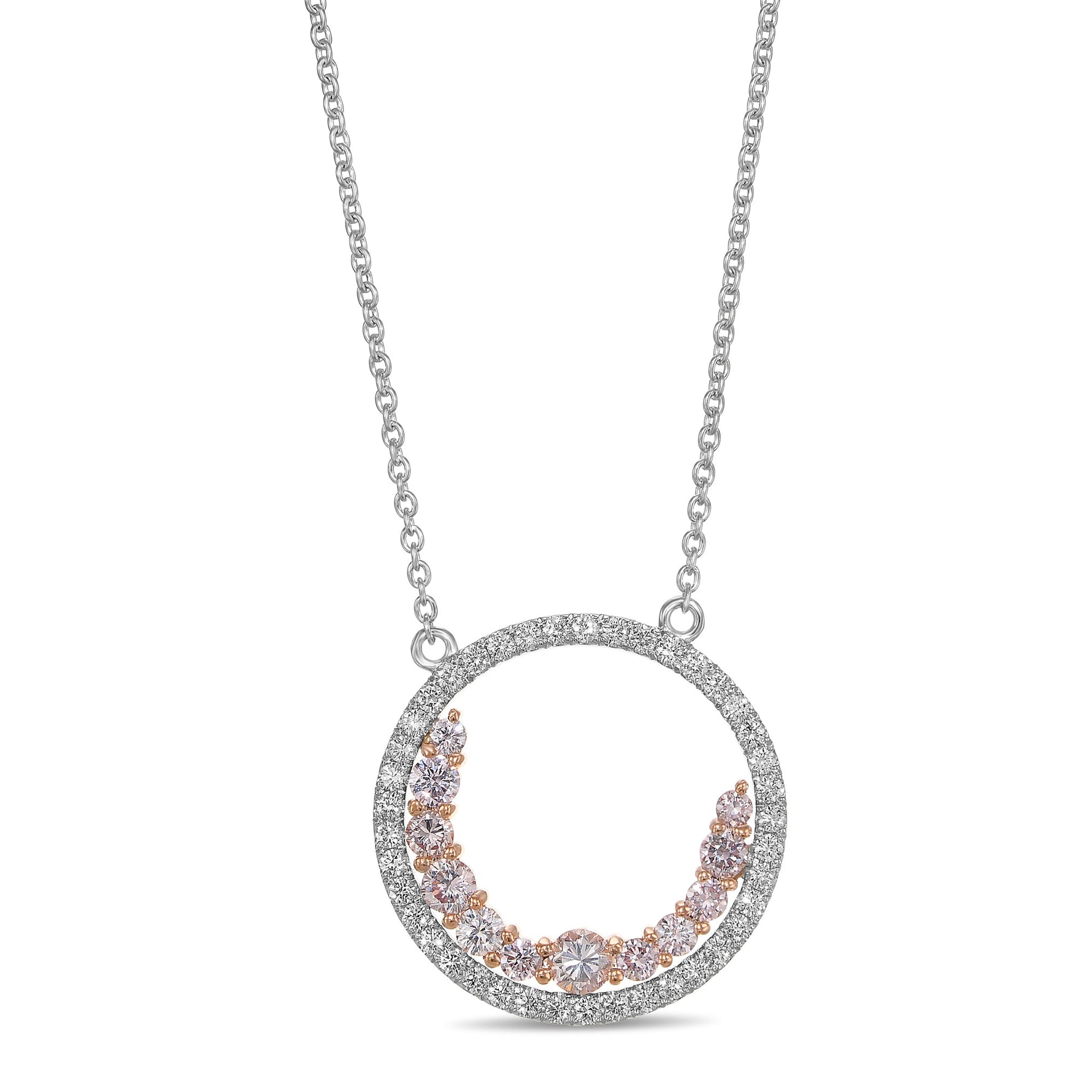 Fancy Light Pink Round Diamond Pendant