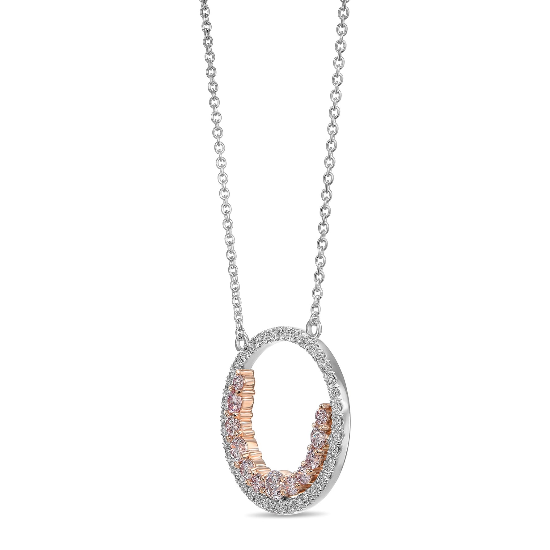 Fancy Light Pink Round Diamond Pendant