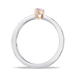 Fancy Light Pinkish Purple Pear Solitaire & Pave Diamond Ring 