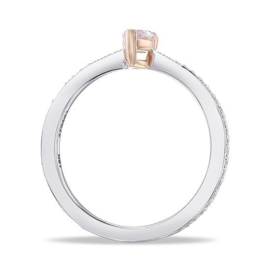 Fancy Light Pinkish Purple Pear Solitaire & Pave Diamond Ring 