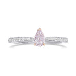 Fancy Light Pinkish Purple Pear Solitaire & Pave Diamond Ring 