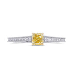 Fancy Intense Yellow Radiant Side-stone Diamond Ring