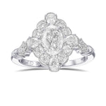 Oval Extraordinary Diamond Halo Side stone Ring