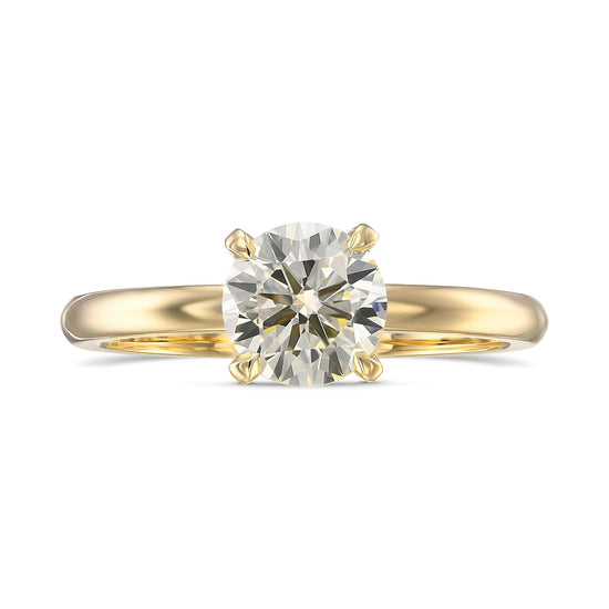 Q-R Round Solitaire Diamond Ring 