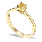 Fancy Deep Yellow Radiant Diamond Solitaire Ring