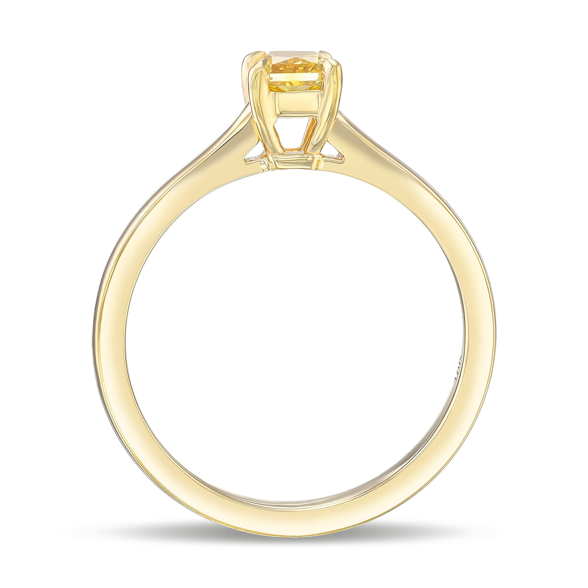Fancy Deep Yellow Radiant Diamond Solitaire Ring