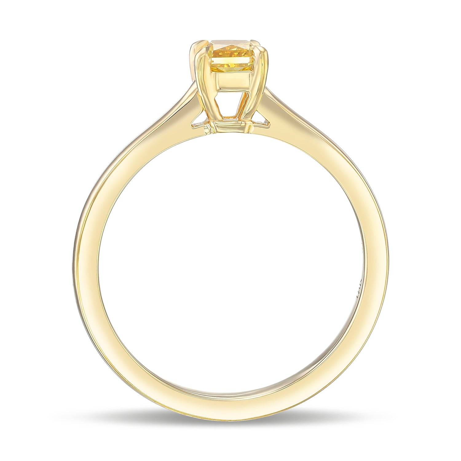 Fancy Deep Yellow Radiant Diamond Solitaire Ring
