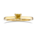 Fancy Deep Yellow Radiant Diamond Solitaire Ring