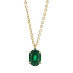 Oval Emerald Solitaire Pendant