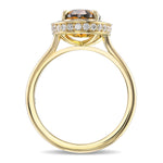 Fancy Deep Orange Brown Oval Halo Diamond Ring 