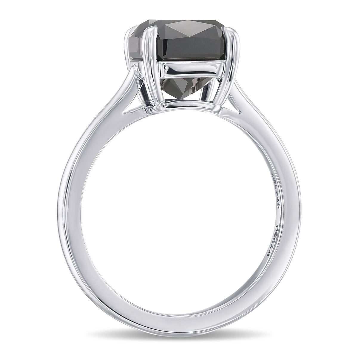 Fancy Black Cushion Solitaire Diamond Ring