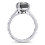 Fancy Black Cushion Solitaire Diamond Ring